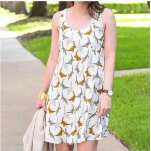 H&M Alligator Print Sleeveless Trapeze Swing Dress Size 4